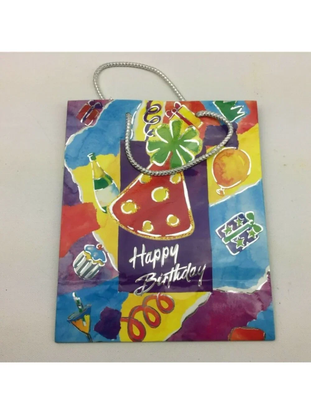 Birthday Present Wrapping Gift Bags Solid Color Lot Party Supply 9 Count